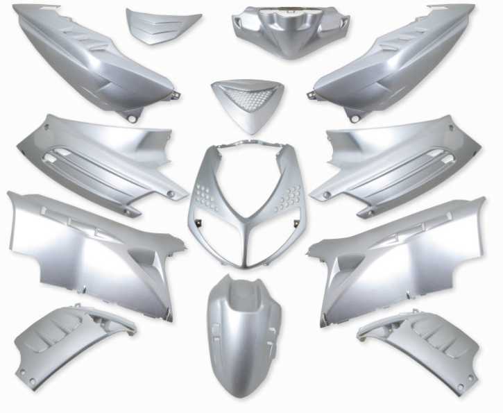 Verkleidungsset 13 teilig Silber für Peugeot Speedfight