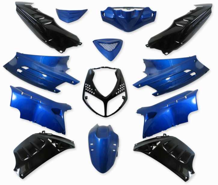 Verkleidungsset Schwarz Blau für Peugeot Speedfight 13 teilig
