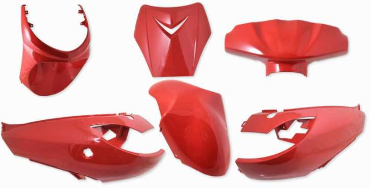 Verkleidungsset Rot glänzend 6 Teilig für Peugeot VivaCity