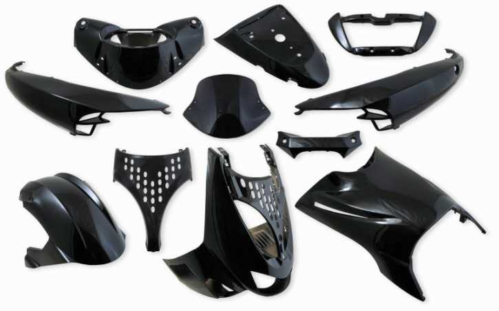 Verkleidungsset Schwarz Metallic für Aprilia SR 50 11-teilig