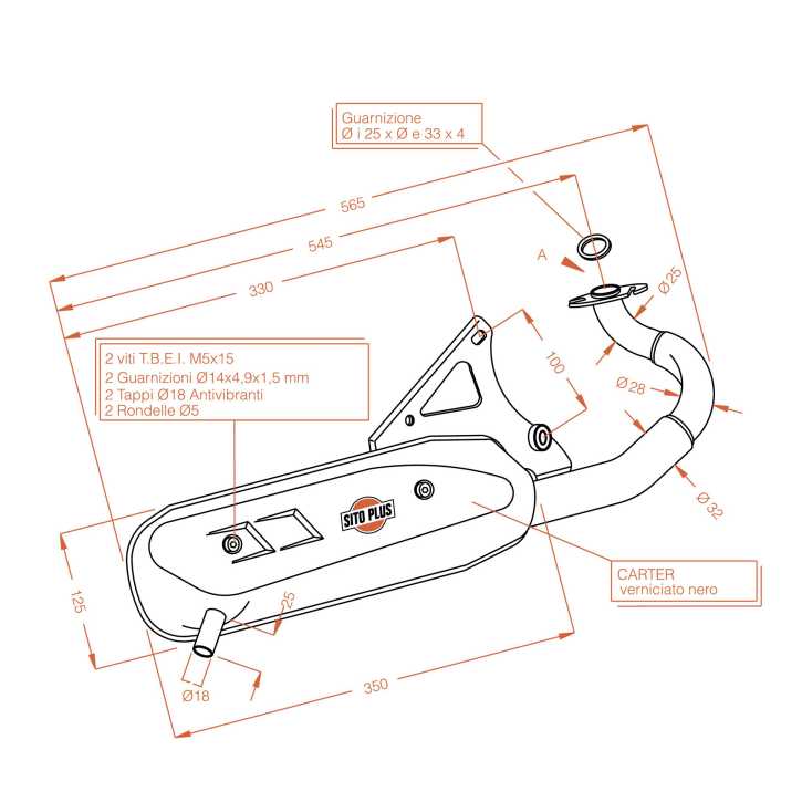 Auspuff SITO Plus Beta Tempo / KTM GO / Malaguti F10 / Yamaha JO