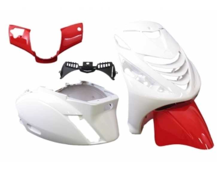 Verkleidungsset Weiß/Rot für Piaggio ZIP 2 SP LC