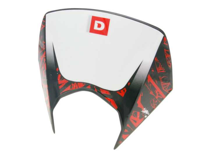 Scheinwerfermaske Oberteil OEM weiß-schwarz-rot für Derbi Senda DRD Pro