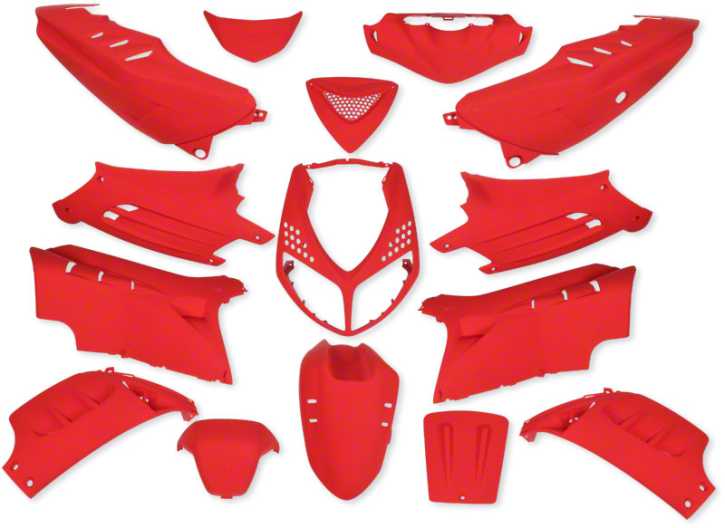 Verkleidungsset Matt Rot für Peugeot Speedfight 15 teilig