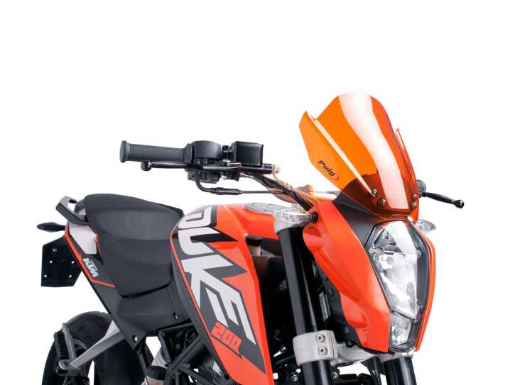 Windschild Puig New Generation orange für KTM Duke 125, 200, 390 11-16