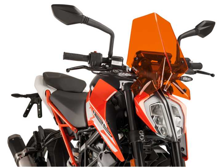 Windschild Puig New Generation Sport orange für KTM Duke 125, 200, 390 17-