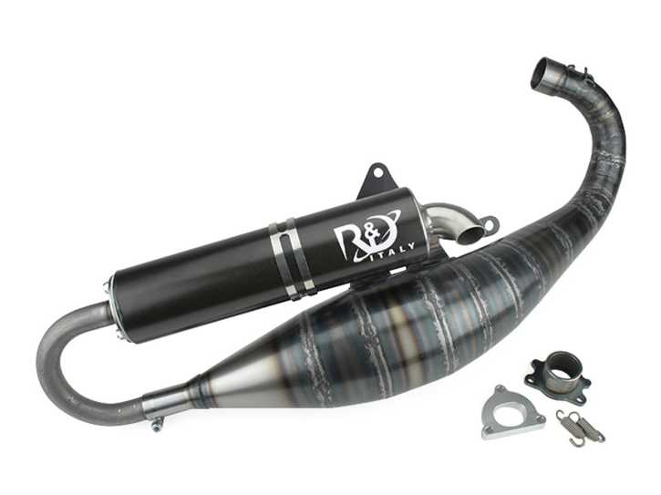 Auspuff R&D 95ccm für Stage6 R/T 95 und R&D 950 Zylinder mit Flansch für Piaggio LC