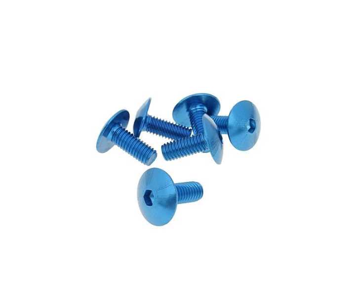 Schraubensatz 6 Stück Verkleidung blau - M6x15