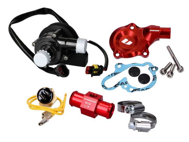 Wasserpumpe Kit komplett VOCA Racing rot für Minarelli AM, Generic, KSR-Moto, Keeway, Motobi, Ride, CPI, 1E40MA 1E40MB