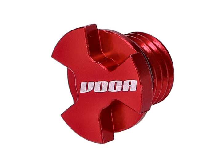 Öleinfüllschraube VOCA CNC rot für Minarelli AM, Generic, KSR-Moto, Keeway, Motobi, Ride, 1E40MA, 1E40MB