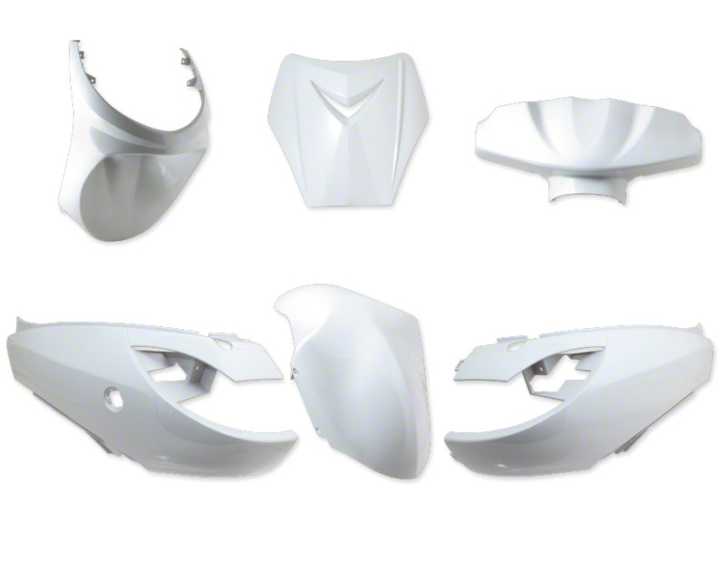 Verkleidungsset Weiß Metallic 6 Teilig für Peugeot VivaCity