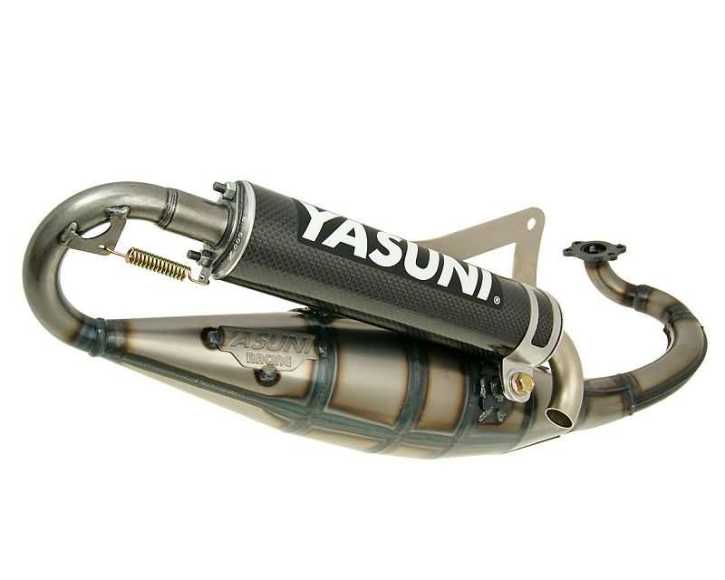 Auspuff Yasuni Scooter R Carbon für Peugeot liegend, Derbi, 50ccm, 2T  AC, LC