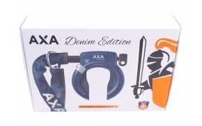 Fahrrad Ringschloß AXA Defender "Denim" + RLC Plug-In Kette 100cm