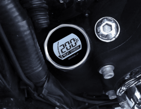 Koso Harley Davidson Ölmessstab Digital Ölkontrolle Ölanzeige Silbernes Gehäuse positive LCD