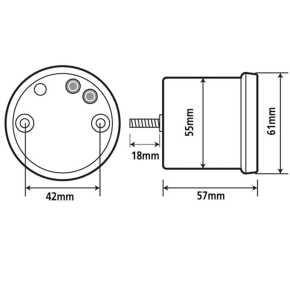 D55 GP Style Drehzahlmesser / Thermometer max. 9000 U/min, max. 150 Grad C, schwarz