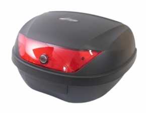 Top Case Koffer schwarz 51L Reflektor rot