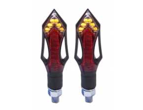 LED Blinker Pfeil Schwarz / Rot mit Rücklicht Bremslicht
