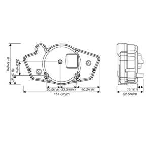 KOSO Tacho Tachometer "GP Style" RX1N Drehzahlmesser schwarz mit weißer beleuchtung